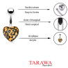 Piercing nombril coeur acrylique orange motif léopard - Tarawa piercing