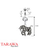 Piercing nombril pendentif zèbre banane - Tarawa Piercing