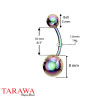Piercing nombril double bille titane anodisé essence - Tarawa Piercing