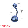 Piercing nombril double bille titane anodisé bleu - Tarawa Piercing