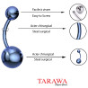 Piercing nombril double bille titane anodisé bleu - Tarawa Piercing
