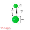 Piercing nombril vert Fluo - Piercing Tarawa.com