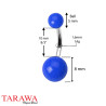 Piercing nombril bleu Fluo - Piercing Tarawa.com