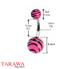 Piercing Nombril fluo zébré noir et rose- Piercing Tarawa.com