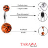 Piercing Nombril fluo zébré noir et orange - Piercing Tarawa.com