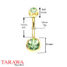 Micro piercing nombril en plaqué or doucle cristal vert - Tarawa.com