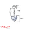 Piercing Nombril motif coeur cristal - Tarawa.com