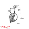 Piercing nombril sorcière étoile cristal - Tarawa.com