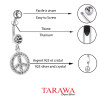 Piercing nombril peace and love argent et cristal - Tarawa.com
