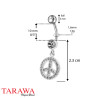 Piercing nombril peace and love argent et cristal - Tarawa.com