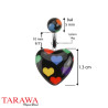 Piercing nombril acrylique coeur noir - Tarawa piercing