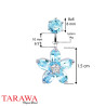 piercing nombril double Fleur cristal turquoise - Tarawa piercing