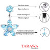 piercing nombril double Fleur cristal turquoise - Tarawa piercing