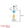 piercing nombril fée clochette cristal bleu  - Piercing Tarawa