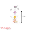 piercing nombril fée clochette cristal rose - Piercing tarawa