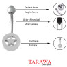 Piercing nombril logo étoile acier - Tarawa.com