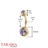 Piercing nombril acier doré mat cristal lavande - Tarawa Piercing