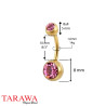 Piercing nombril Acier doré mat cristal rose - Tarawa.com