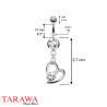 Piercing nombril pendentif coeur cristal blanc - Tarawa.com