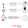 Piercing nombril pendentif coeur cristal blanc - Tarawa.com