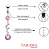 Piercing nombril pendant twist cristal rose - Tarawa piercing