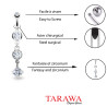Piercing nombril vintage pendentif cristal - Tarawa piercing