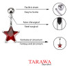 Piercing nombril étoile 7mm rouge - Piercing Tarawa