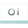 Boucle d’oreille anneau argent 925 rodhié style ethnique - Vendu à l'unité