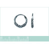 Boucle d’oreille anneau argent 925 rodhié style ethnique - Vendu à l'unité