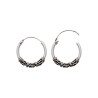 Boucle d’oreille anneau argent 925 rodhié style ethnique - Vendu à l'unité