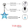 Piercing nombril étoile 7mm turquoise - Piercing Tarawa