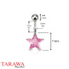 Piercing nombril étoile 7mm rose - Piercing Tarawa