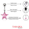 Piercing nombril étoile 7mm rose - Piercing Tarawa