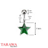 Piercing nombril étoile 7mm vert - Piercing Tarawa