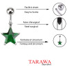 Piercing nombril étoile 7mm vert - Piercing Tarawa