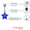 Piercing nombril étoile 7mm bleu - Piercing Tarawa