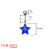 Piercing nombril étoile 10mm bleu - Tarawa piercing