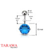Piercing nombril solitaire turquoise 10mm - Tarawa.com
