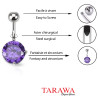 Piercing nombril solitaire violet 7mm - Tarawa.com