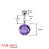 Piercing nombril solitaire violet 7mm - Tarawa.com