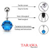 Piercing nombril solitaire turquoise 7mm - Tarawa.com