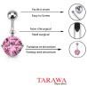 Piercing nombril solitaire rose 7mm - Tarawa.com