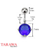 Piercing nombril solitaire bleu 7mm - Tarawa.com