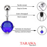 Piercing nombril solitaire bleu 7mm - Tarawa.com