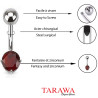 Piercing nombril solitaire rouge 5mm - Tarawa.com