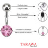 Piercing nombril solitaire rose 5mm - Tarawa.com