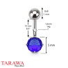 Piercing nombril solitaire bleu 5mm - Tarawa.com