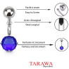 Piercing nombril solitaire bleu 5mm - Tarawa.com