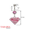 Piercing nombril Superman rose forme triangle - Tarawa Piercing