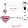 Piercing nombril Superman rose forme triangle - Tarawa Piercing